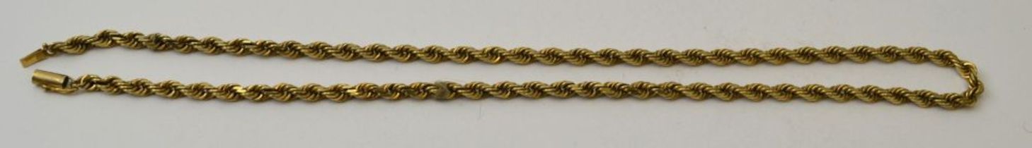 A 14k rope necklace, 52cm long, 40g