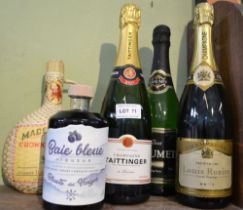 Tattinger Champagne, 1 bottle Louis Rozier Champagne, 1 bottle Chaumet Sparkling, 1 bottle Crown Mal