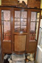 Edwardian fancy shaped and inlaid display cabinet