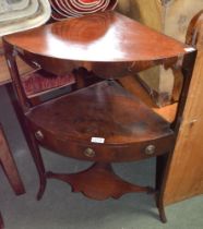 A mahogany corner wash-stand