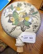 A 19th century Staffordshire flask decorated with flowers