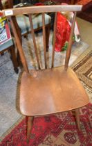 Three Ercol stick back chairs and another single chair