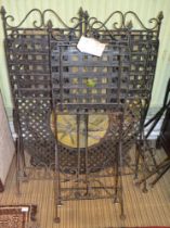 Folding metal patio suite - table and four chairs