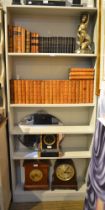 A French grey finished set of open front adjustable shelves