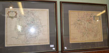 Robert Morden two antique later coloured county maps