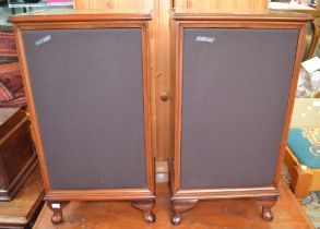 'Hacker' a pair of mahogany cased stereo speakers