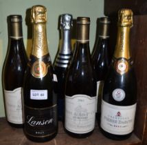 2002 Saint Aubin En Pimilly, Domaine Larue, 3 bottles Lanson Champagne, 1 bottle Pierre Darcys Champ
