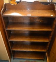 A set of oak open fronted shelves