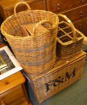 An F&M wicker basket with three other examples