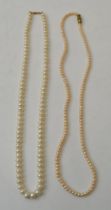 Two cultured pearl necklaces