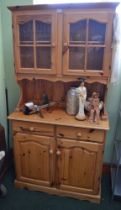 A modern pine small sized kitchen dresser