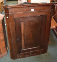 19th century oak hanging corner cupboard