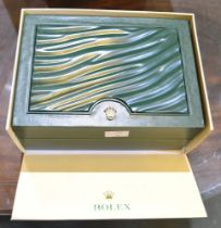 Rolex - genuine original green presentation box with slip cover and paperwork