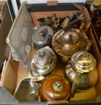 A box of silver plated wares