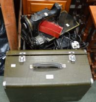 Two cased vintage Singer sewing machines