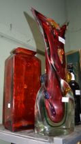 Two pieces of possible Murano Italian glass