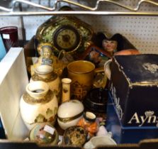 A box containing an assortment of china wares to include character jugs etc
