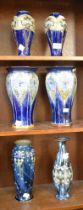Six various Doulton vases