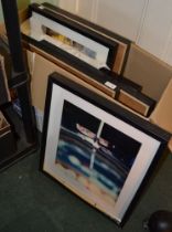 Six 1990's British F1 grand - prix photographs each framed and glazed