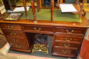 A 19th century mahogany twin pedestal desk