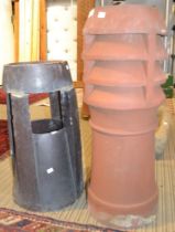 Two decorative garden chimney pots