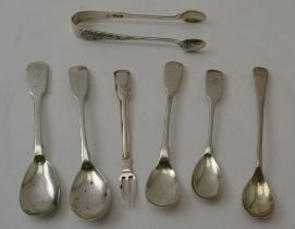 Christopher Cummins, a mid 19th century Irish silver condiment spoon Dublin 1849, together with two