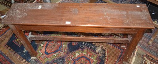 An oak organ stool 126 cm length