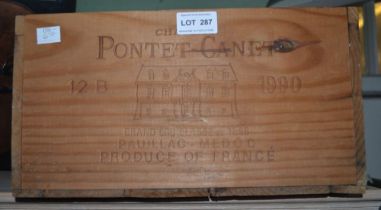 A vintage wooden wine crate