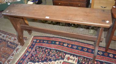 An oak organ stool 131 cm length