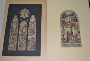 Heaton Butler & Bayne two Victorian watercolour designs for stained glass windows
