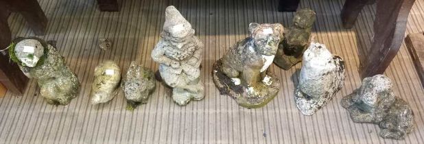 A selection of cast garden statues