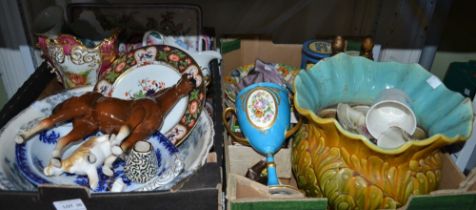 Two boxes of pottery & china
