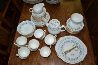 Colclough china tea / table service, blue floral pattern