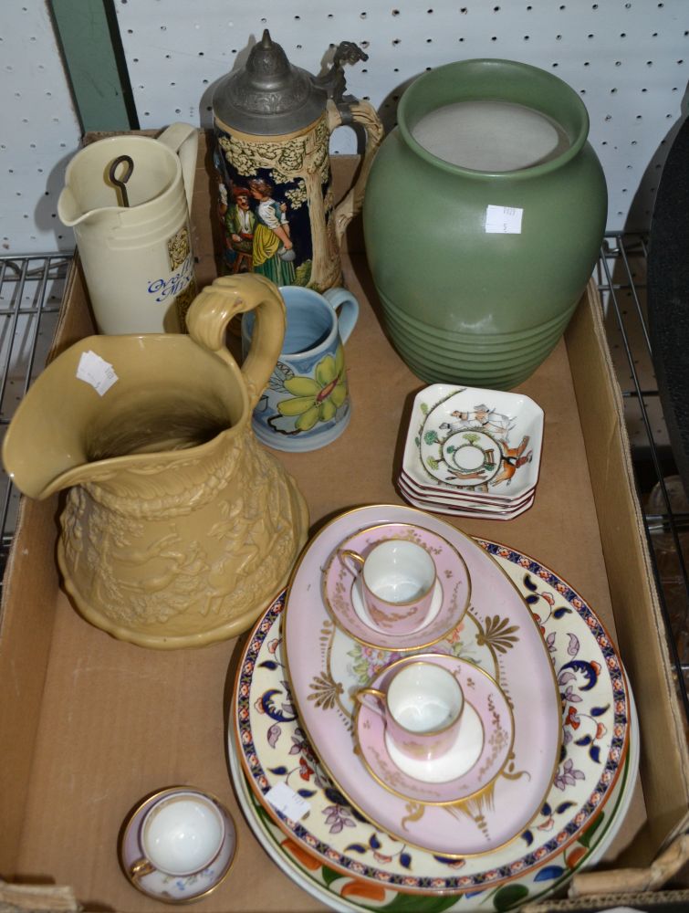Box of mixed pottery and porcelain to include famous brands