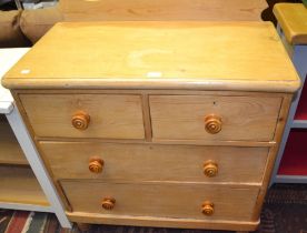 A possible 19th century pine chest of two short over two long drawers