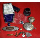 A silver pill box, locket, etc.