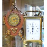 'Bayard' brass carriage clock and a Birmingham made French design timepiece