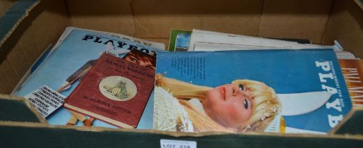 A Beatrix Potter book dated 1908 with copies of 1960's Playboy