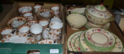 Two trays of "Royal Caulden" with a quantity of Wellington tea wares and others