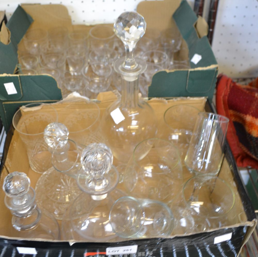 Two boxes of glass wares