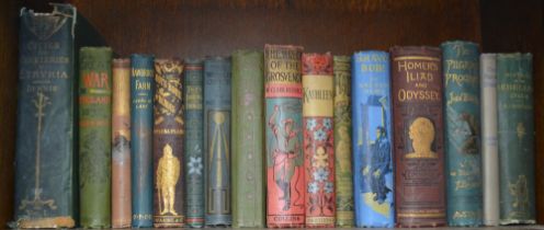 A shelf of vintage pictorial books