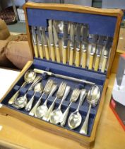 A vintage boxed canteen of cutlery