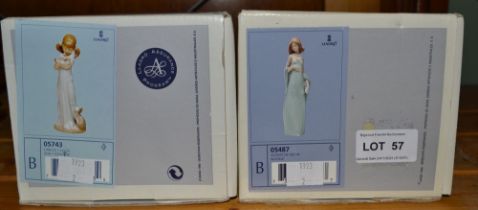 Two boxed Lladro ladies