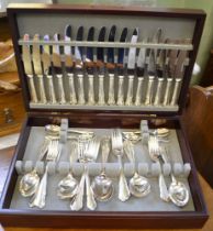 Mallory Bath - boxed canteen of Sheffield plated cutlery