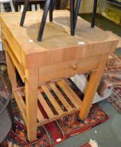 A modern mobile butchers block/kitchen island