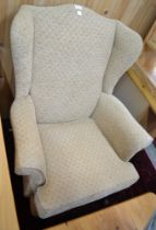 A wing back arm chair