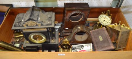 A selection of clocks and clock parts etc