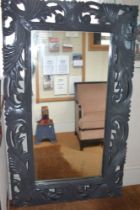 Large painted wooden framed wall mirror