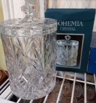 Bohemia Crystal cut glass ice bucket, boxed