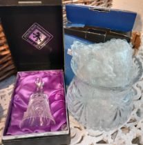 Edinburgh International - hand cut crystal bell, boxed with a bowl and candle holder